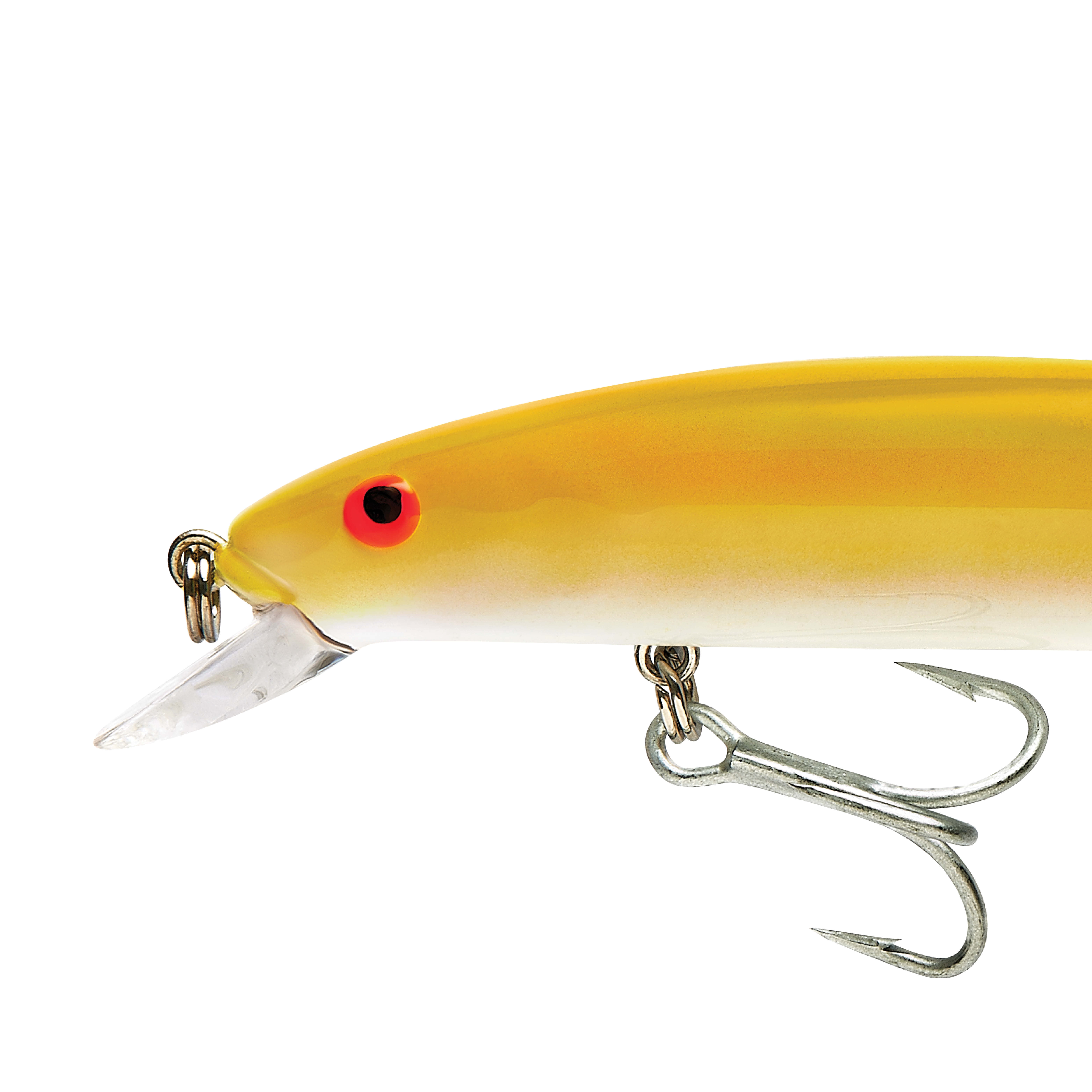 Bomber Heavy Duty Long A Crankbait 6" White Yellow 7/8 oz.