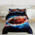 thumbnail image 2 of Castle Fairy Sport Football Full Size Comforter Sets 3-Piece for Female Men,Gradient Brown Blue Orange Bedding Comforter Set,Rugby Gamer Lightweight Bedding Sets,Ultra Soft Home Decor,Reversible, 2 of 8