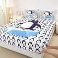 thumbnail image 3 of Castle Fairy Cute Penguin Queen Sheet Sets for Child Teens,Cartoon Animal Bed Set, 3 of 7