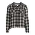 thumbnail image 2 of Time And Tru Women's Crop Hooded Flannel, 2 of 5
