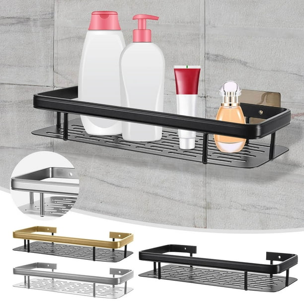 Xihbxyly Estante de Almacenamiento de Pared, Autoadhesivo para Ducha, Gran Capacidad, Diseño Desmontable, Material Inoxidable, Organizador Multifuncional, Ideal para Baño y Cocina, Fácil Instalación,