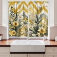thumbnail image 3 of Ambesonne Floral Eucalyptus Kitchen Curtains, Botanical Chevron, 55"x24", Mustard and Laurel Green, 3 of 3