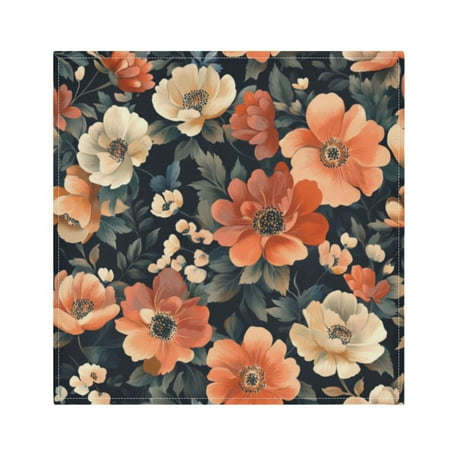 

Napkin Satin Napkin 20*20Inchx1 Kitchen Towel Dinner Plate Towel Decorative Towel Napkin Tea Towel Suitable For Kitchen Table Pretty Orange Flowers Seamless