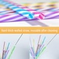 thumbnail image 5 of 100 Piece 8 Inch Reusable Plastic Thick Drinking Straws BPA Free Mason Jar Straws Transparent Small Stripe, 5 of 6