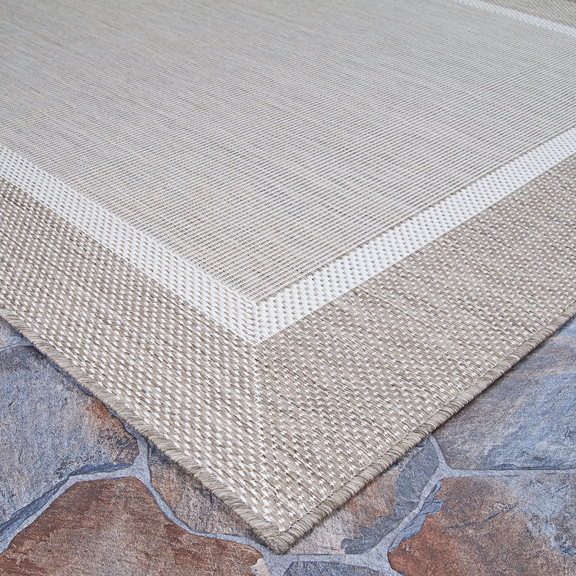 Couristan 8.50' x 8.50' Taupe Brown And Gray Square Flatwoven Area Throw Rug