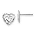 thumbnail image 1 of 14K White Gold Heart Earrings, 1 of 2