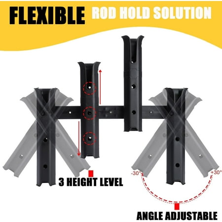 4-Tube Wall-Mounted Fishing Rod Holder for Boat Golf Cart Kayak Cooler & More