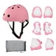 thumbnail image 1 of 7 unids/set casco de seguridad para niños conjuntos de rodilleras y coderas equipo de protección transpirable para montar en patinaje rosa, 1 of 10