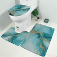 thumbnail image 2 of Blue Gold Marble Pattern Bathroom Rugs Sets 3 Piece,Toilet Cover Set,Absorbent Non Slip Bathroom Mats Sets with U-Shaped Contour Rug Toilet Rug Set, 2 of 5