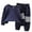 Dark Blue, variant on XIMIN Kids Sweatsuit Set Long Sleeve Waffle Knit Top Sweatshirt and Striped Drawstring Joggers Pants for Boys Fall Winter Daily Outdoor Activities