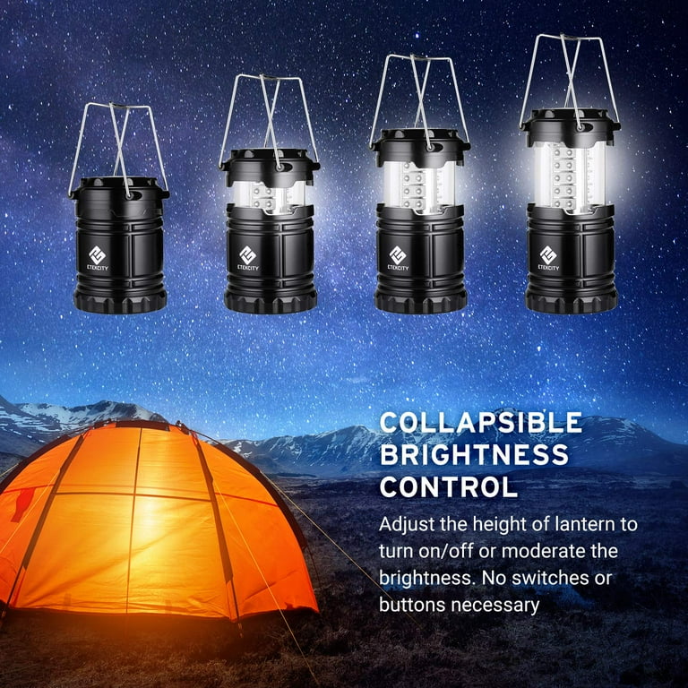 Etekcity 4 Pack Portable LED Lantern with Survival Kit, 12 AA