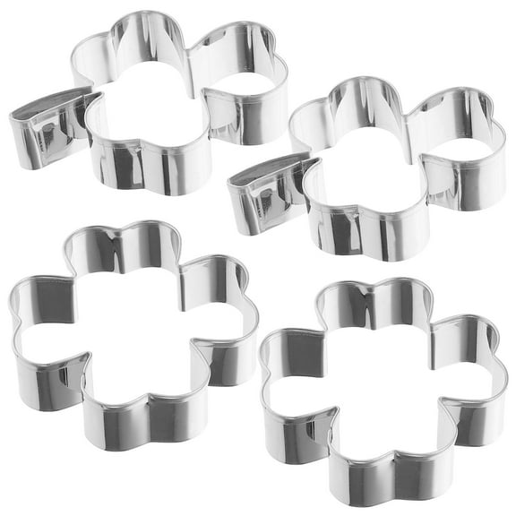 NICEXMAS 4Pcs Reusable Leaf Cookie Cutters Stainless Steel Baking Molds for Holiday Parties