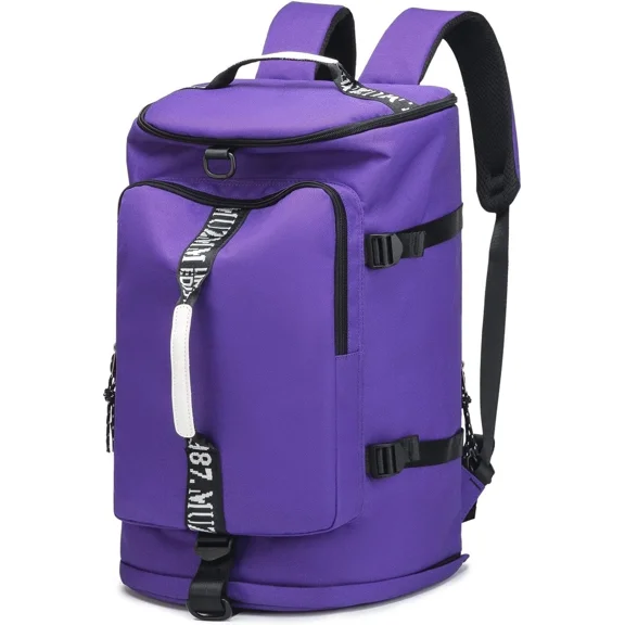 FUNYAGO Gym Duffle Bag Waterproof Laptop Backpack 40L Purple Size Standard