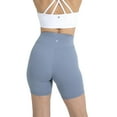 thumbnail image 4 of YITTY Active Women's UltraLuxe High Waist Biker Shorts – 3''/6'' Squat Proof, Tummy Control, Compression, Elemental Blue, S, 6", 4 of 6