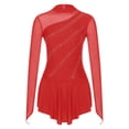 thumbnail image 3 of YONGHS Women's Rhinestone Figure Skating Dress Gymnastics Sport Dance Leotard Tutu Skirt Red S, 3 of 7
