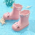 thumbnail image 5 of Women Mid Calf Rain Boots, Waterproof Non Slip Rubber Slip On Footwear For Outdoor Rainy Daily Activities Pink 7.5-8, 5 of 5