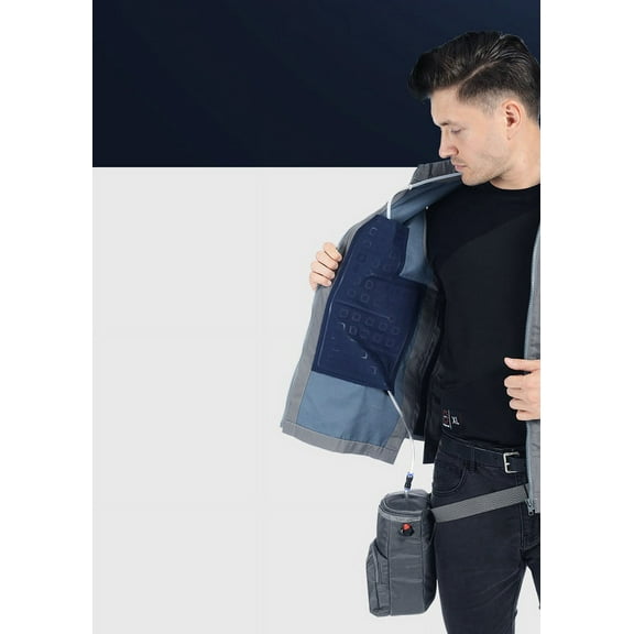 1.5 Litre Ice Water Circulating Cooling Vest Gray Fanny Bag For Easy Reload (USB Battery Not Included)(XS-S)