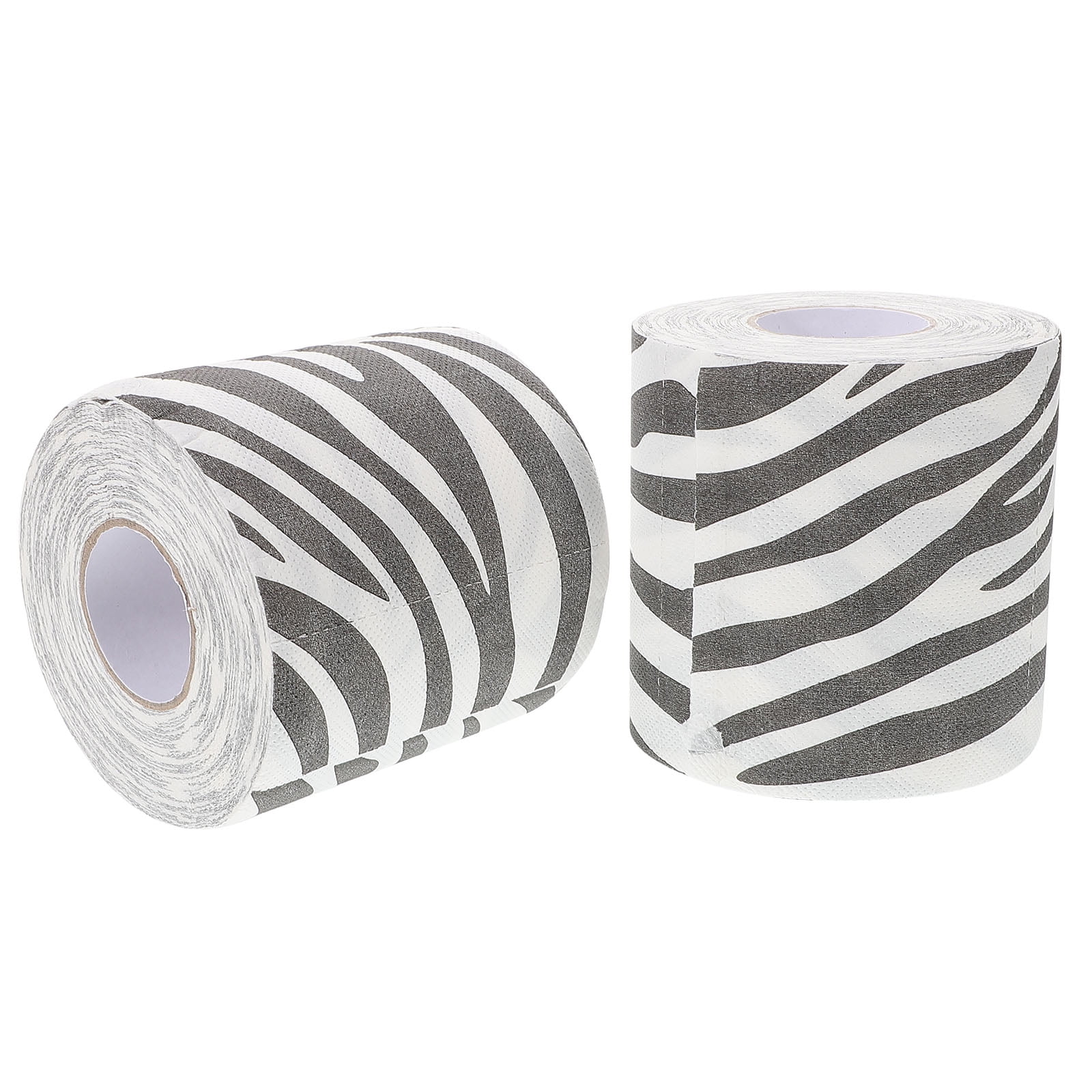 OULII 2Pcs Zebra Print Toilet Paper with 3D Texture Soft Durable Tissue for Fashionable Bathroom Use