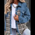 thumbnail image 4 of Chaqueta Vaquera Estilo Boyfriend, Informal, de Larga, con Botones y Bolsillos, para Mujer Azul L, 4 of 9