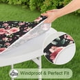 thumbnail image 5 of Pioneer Flower Floral Print Pattern Round Fitted Tablecloth with Elastic Edge,Dining Table Cover Waterproof,Outdoor Round Tablecloth for Camping,Dining,Indoor and Outdoor, 5 of 7