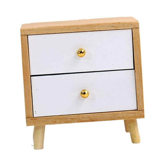1:12 Wood Night Table Bedside Table Scene Drawer