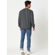 thumbnail image 5 of Sudadera de cuello redondo de color sólido de manga larga de ajuste regular básico informal para hombre Gris oscuro M, 5 of 6