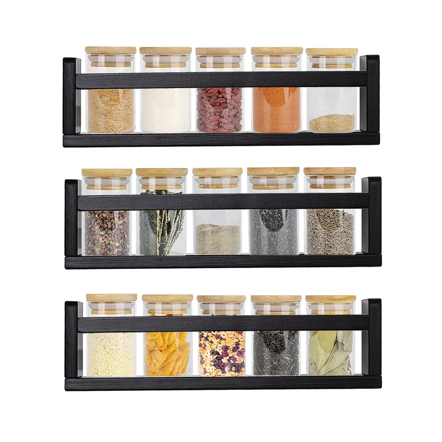 Black Nursery Shelves 16 Inch Set of 3 Wooden Floating Wall Bookshelf for Kids Nursery Shelves