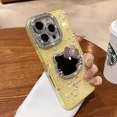 thumbnail image 5 of Cute Cartoon Sanrio Hello Kitty 3D Bow Bling Glitter Makeup Mirror Phone Case For iPhone 17 16 15 14 13 12 11 Pro Max Cover, 5 of 9
