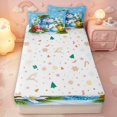 thumbnail image 4 of Manfei Cute Snowman Zipper Twin Comforter Sets with Fitted Sheet and 2 Pillowcases,Christmas Snowflake Zipper Bedding Set,Blue Green,Christmas Reversible,4pcs, 4 of 8