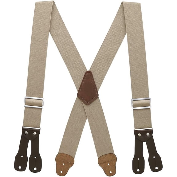 SuspenderStore Logger Suspenders - Low Stretch, Button - 5 Colors & 4 Sizes Includes Big & Tall