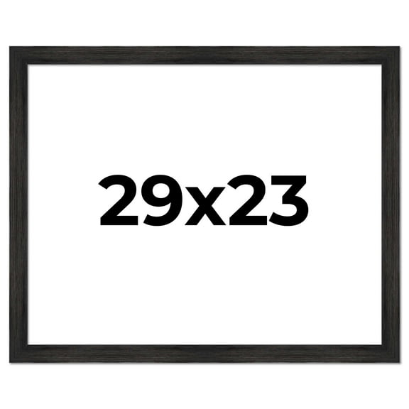 29x23 Frame Black Rustic Barnwood Solid Wood Picture Frame | 1.5 Inch Moulding Width | Includes UV