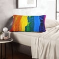 thumbnail image 6 of Pofeuu Rainbow Colored Print Polyester Microfiber Plush Pillowcases, Super Soft and Cozy Pillow Case Covers with Envelop Closure（Pillow core not included）-16"x24", 6 of 6