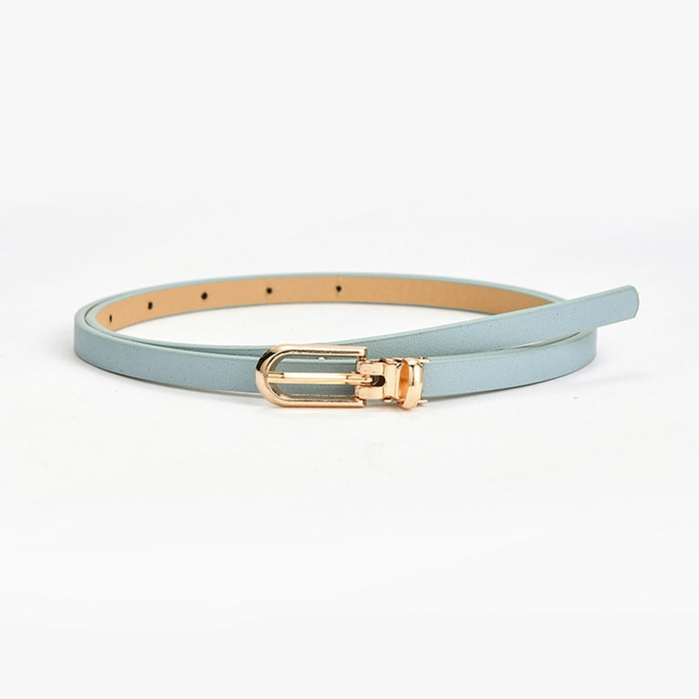 FCLoft Ladies Skinny Pin Buckle Belt Set - PU Leather Solid  display picture 1