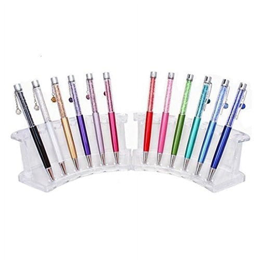LIGHT BLUE Crystal Ballpoint Pen with Dangling charms Filled With Swarovski Crystal Elements.