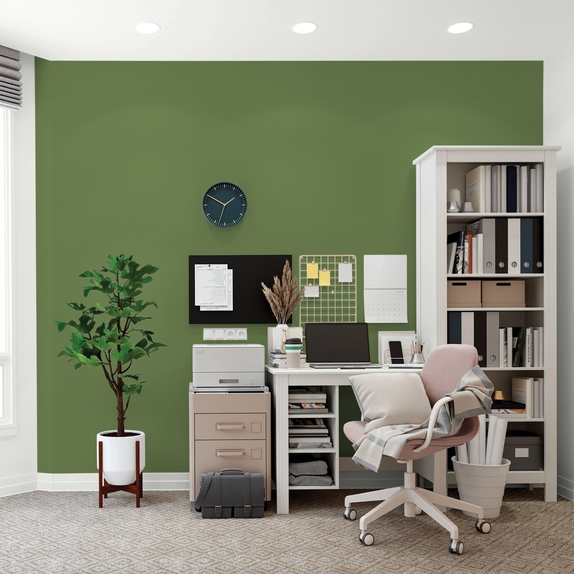 Glidden One Coat Mint Leaves / Green Flat Interior Paint with Primer, 1 Gallon