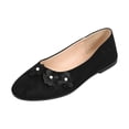 thumbnail image 4 of Rokment Womens 3D Flower Ballet Flat Dress Shoes Stylish Casual Round Toe No Heels Comfortable Walking Slip on Loafers for Business Office Black Size 6.5, 4 of 5