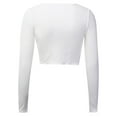 thumbnail image 4 of UJNDER Women's Fashion Crop Slim Fit Lace Up Solid Color Cardigan Sweater Top for Casual Fall Outfits and Everyday Style White S, 4 of 4