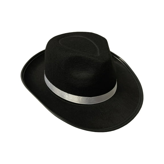 Karnival Costumes Adult's Deluxe Black 20s Gangster Fedora Hat Costume Accessory
