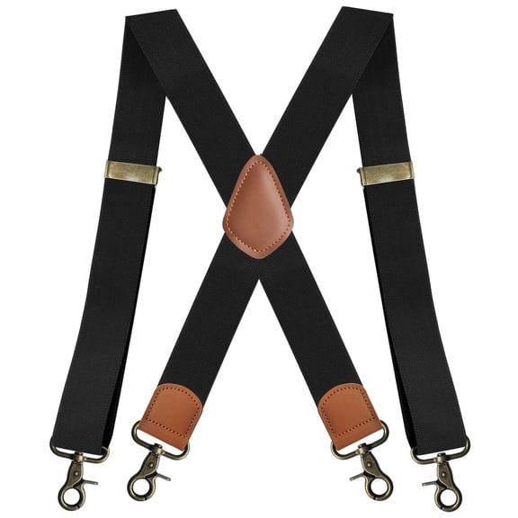 Retro Suspenders for Men Heavy Duty 1.4 Inch Adjustable Elastic Straps X-Back Work Suspenders