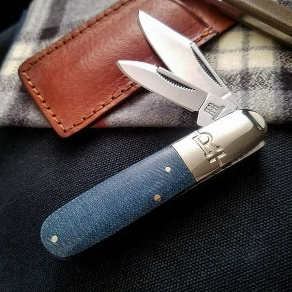 Rough Ryder Barlow Denim Micarta Folding Stainless Clip/Pen Pocket Knife 2191