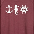 thumbnail image 3 of Instant Message - Nautical Symbols - Women's Lightweight French Terry Long Sleeve Shirt, 3 of 6