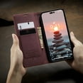 thumbnail image 6 of KONEE Phone Case Compatible with iPhone 14 Pro , Leather Case PU Leather Flip Phone Case with [Card Slot] [Stand Function], Foldable Phone Case for iPhone 14 Pro Case, Wine Red, 6 of 16