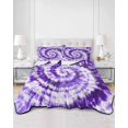 thumbnail image 3 of Purple Ombre Twin Size Down Alternative Comforter, Lightweight Comforter Quilt Bedding Set with Pillow Shams Modern Abstract Tie Dye Painting Art All Seasons Bed Comforter Duvet Insert 68"x86", 3 of 7