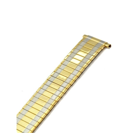 - 18-22MM EXTRA LONG TWO TONE TWIST O FLEX EXPANSION STRAP WATCH BAND