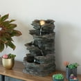 thumbnail image 4 of Decorative 4 Tier Rock Look Water Fountain with LED Rolling Glow Ball for Home and Garden, 4 of 11