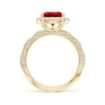 thumbnail image 2 of ANGARA Pear Lab Grown 2.7 Ct Ruby Halo Twisted Rope Shank Engagement Ring in 14K Yellow Gold for Women (Size-10x8mm) | July Birthstone, Anniversary, Jewelry Gift for Women | Lab Grown Ruby Ring, 2 of 7