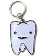I Heart Guts Tooth Keychain - Flossin' Ain't Just For Gangstas - 1.5" Engraved Enamel Metal Keychain