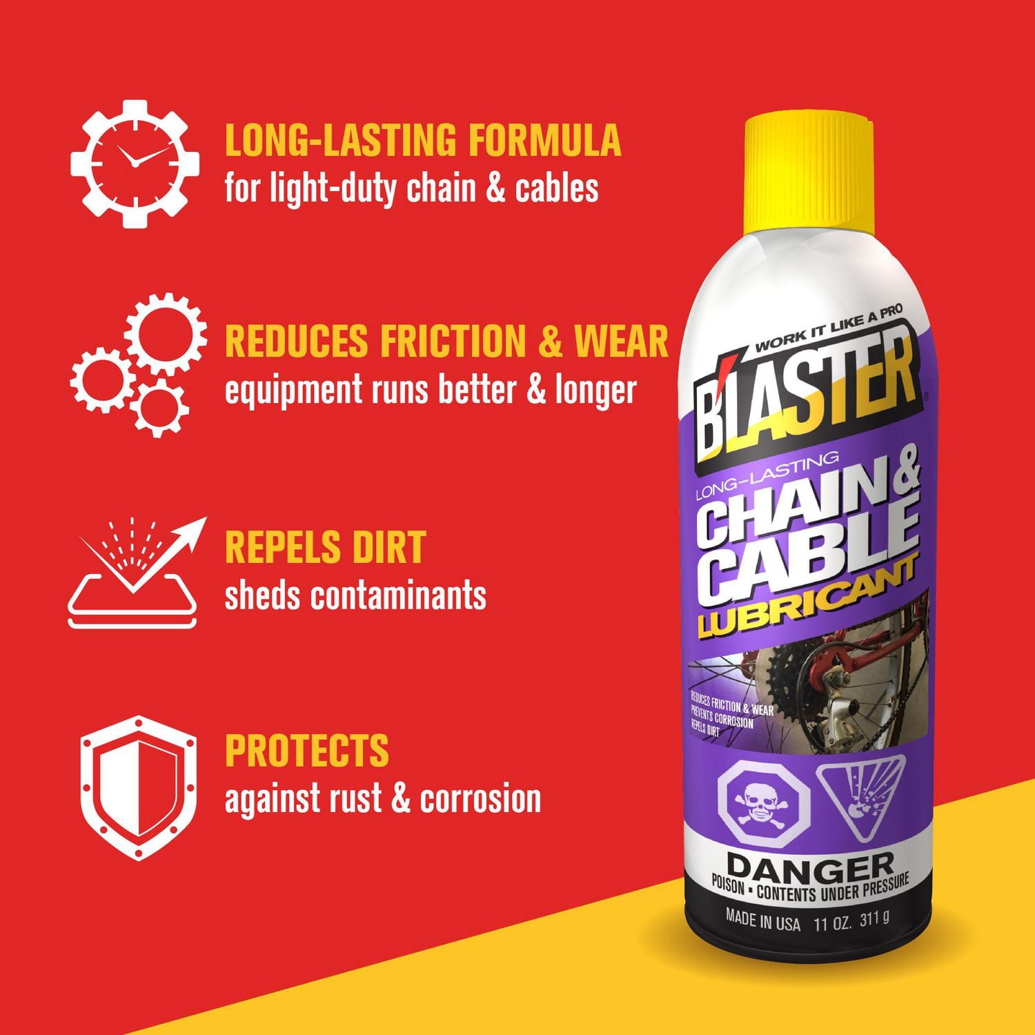 Blaster Lubrifiant pour chaînes et câbles, paquet de 6