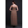 thumbnail image 2 of Bimba Robe Longue Maxi à Corsage Smocké pour Femmes avec Imprimé d'Oiseau et Attrape-Mouches Roux - Grand, 2 of 7