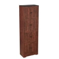 thumbnail image 6 of JERFIT 72.4" Tall Freestanding Storage Cabinet with 8 Doors, 4 Shelves Organizer for Small Spaces, Walnut Finish MDF Floor Mount Closet, 6 of 9